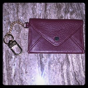 🍇 AIMEE KESTENBERG BURGUNDY LEATHER CARD HOLDER